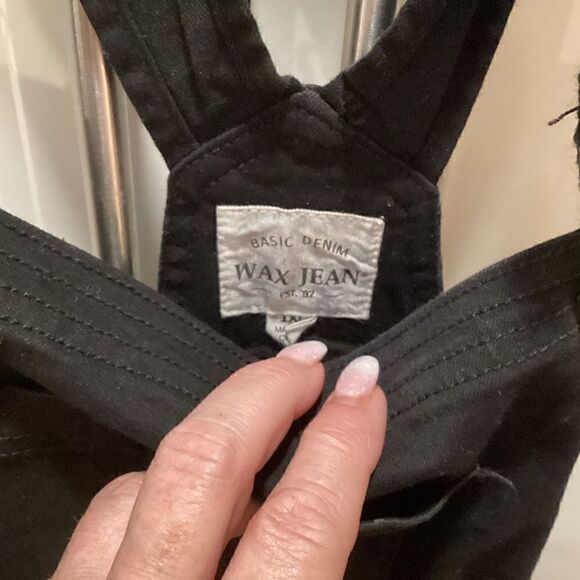 NWT Wax Jeans Shortalls Black Sz 1XL Distressed Stretch - Picture 7 of 12